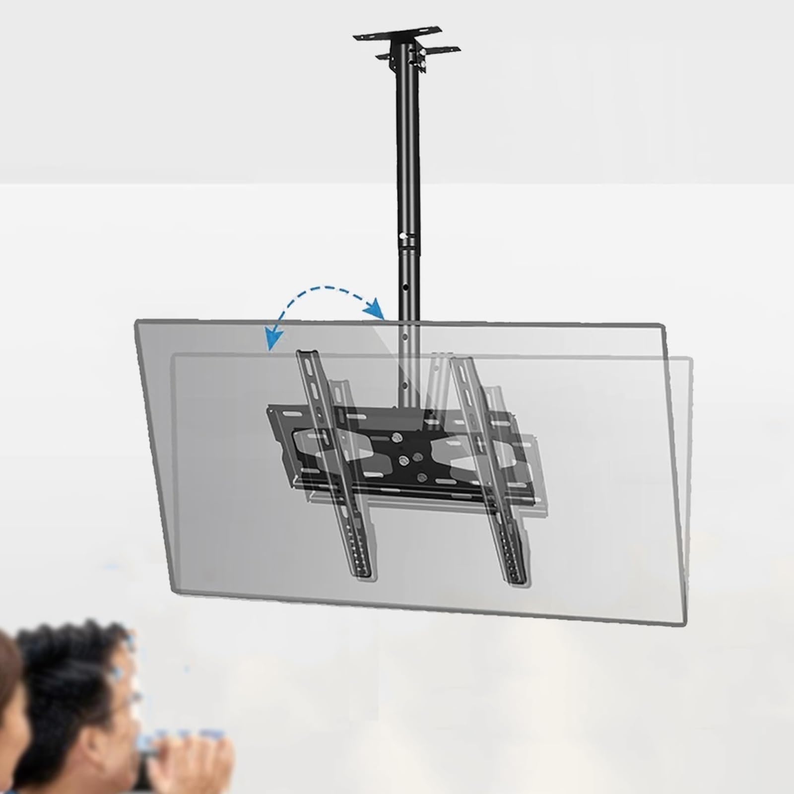 Support TV plafond pour éliminer les reflets et libérer de l'espace