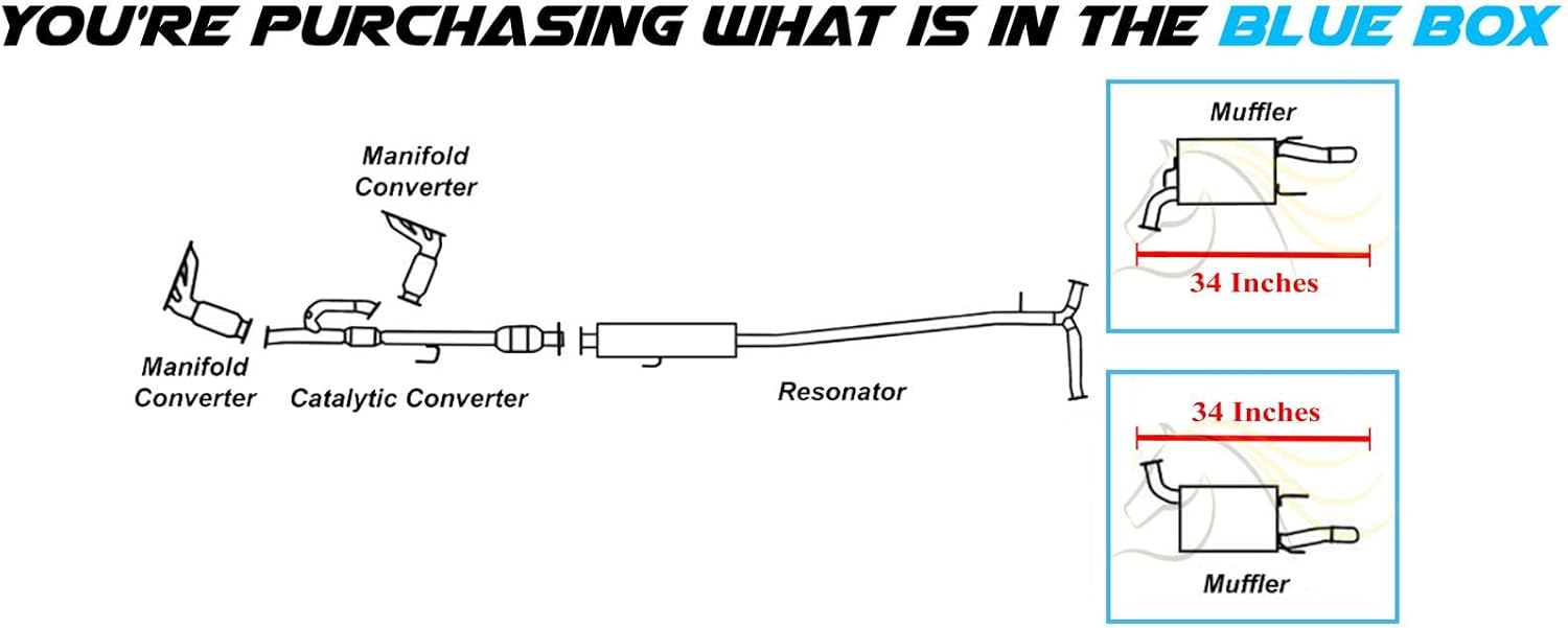 Exhaust Pair of Muffler Compatible with Toyota Avalon 2005-2012 3.5L | Northeastern Exhaust | Includes Gaskets, Hangers and Bolt Kit | Direct-Fit Replacement