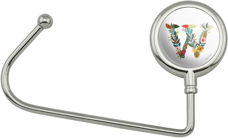 GRAPHICS & MORE Letter W Floral Monogram Initial Purse Bag Hanger Holder Hook