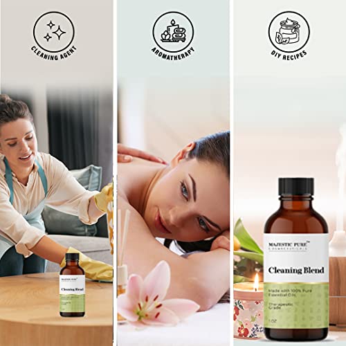 Majestic Pure Cleaning Essential Oil Blend | 100% Pure & Natural Therapeutic Grade Oil For Diy Products, Cleaning | Blend Of Lemon, Orange, Peppermint, Citronella | For Aromatherapy & Diffuser | 1Oz #TOP2