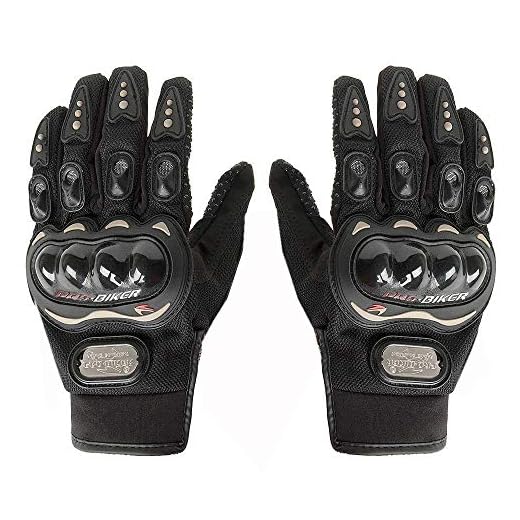 Probiker Leather Motorcycle Gloves (Black, XL)