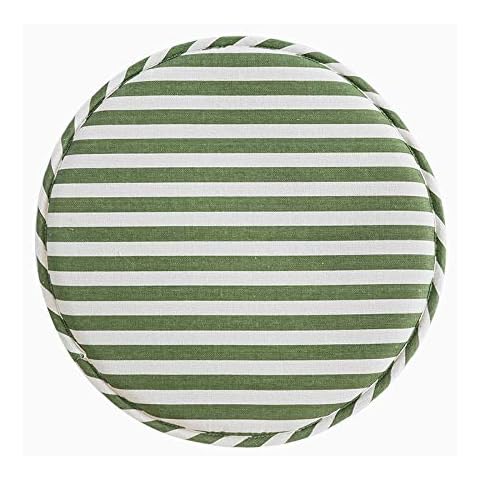 Mkuha Set of 4 Chair Seat Pads Cushion With Ties, Round, Anti Skid, Cotton and Linen Chair Pads for Garden Patio Kitchen Dining 33x3cm,Bronze Cover