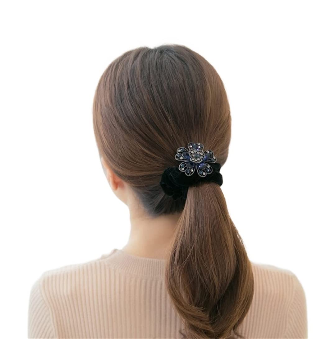 Scrunchies Per Capelli Anello Per Capelli Legato Corda Per Testa Fiore Gioielli Cravatta Elastico Per Flanella Elastici Per Coda Di Cavallo(Pink)