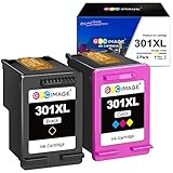 GPC Image 301XL Wiederaufbereitete Patronen Kompatible für HP 301 Druckerpatronen Multipack 301 XL für Deskjet 2540 2544 2549 3050a Envy 4500 4504 5530 Officejet 2620 4630 4632 (1 Schwarz, 1 Farbe)