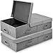 Anyoneer Closet Organizer and Clothes Storage Bags,Sturdy Handles,Stainless Steel Zipper, 3 Layer Fabric,Extra Large Capacity for Comforters,Bedding,Blankets and Clothing,4 Pack,24 Gallon,Gray