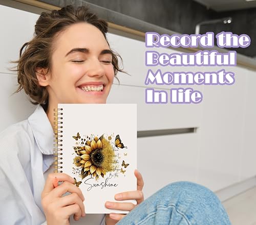Carnet de notes à spirale inspirant avec tournesol pour votre bien-être - 5