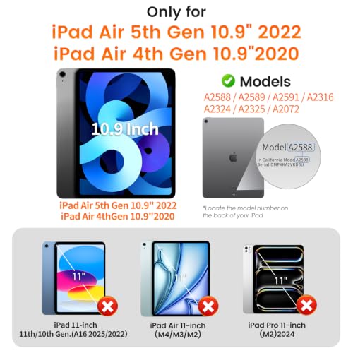 Image of PandaShield 2-Pack HD Clear Screen Protector for iPad Air 10.9-Inch 5 /4 Gen | 9H Tempered Glass, Auto-Alignment Box, 99.9% Transparency, Bubble-Free, Scratch Resistant, Apple Pencil Support