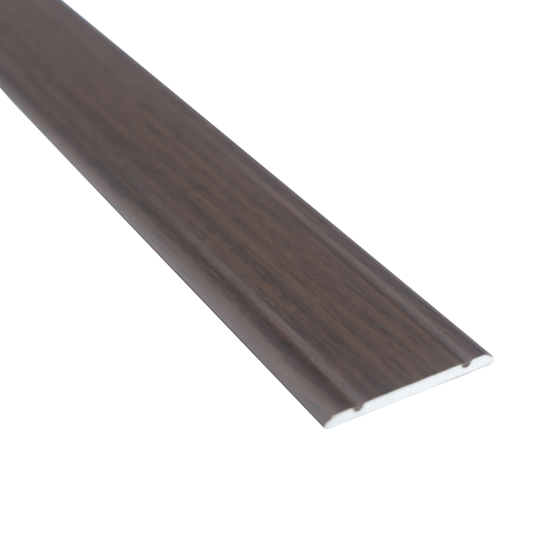 IANPAV Flat Self-Adhesive Wood Effect Aluminium Door Floor Edging Bar Strip Trim Threshold 930 x 30mm A02, Chestnut — image 1