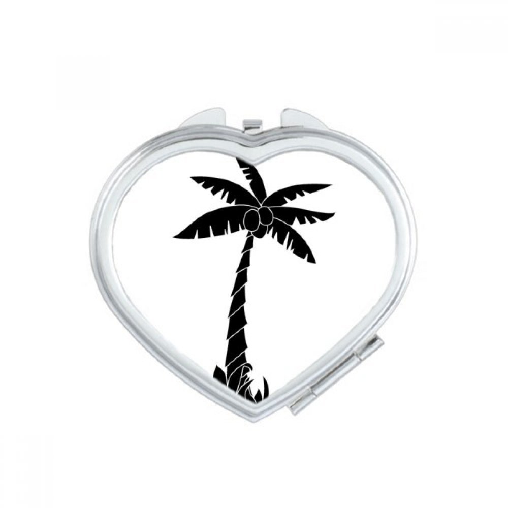 Miroir de poche fait main avec motif cocotier noir et miroir maquillage compact mignon