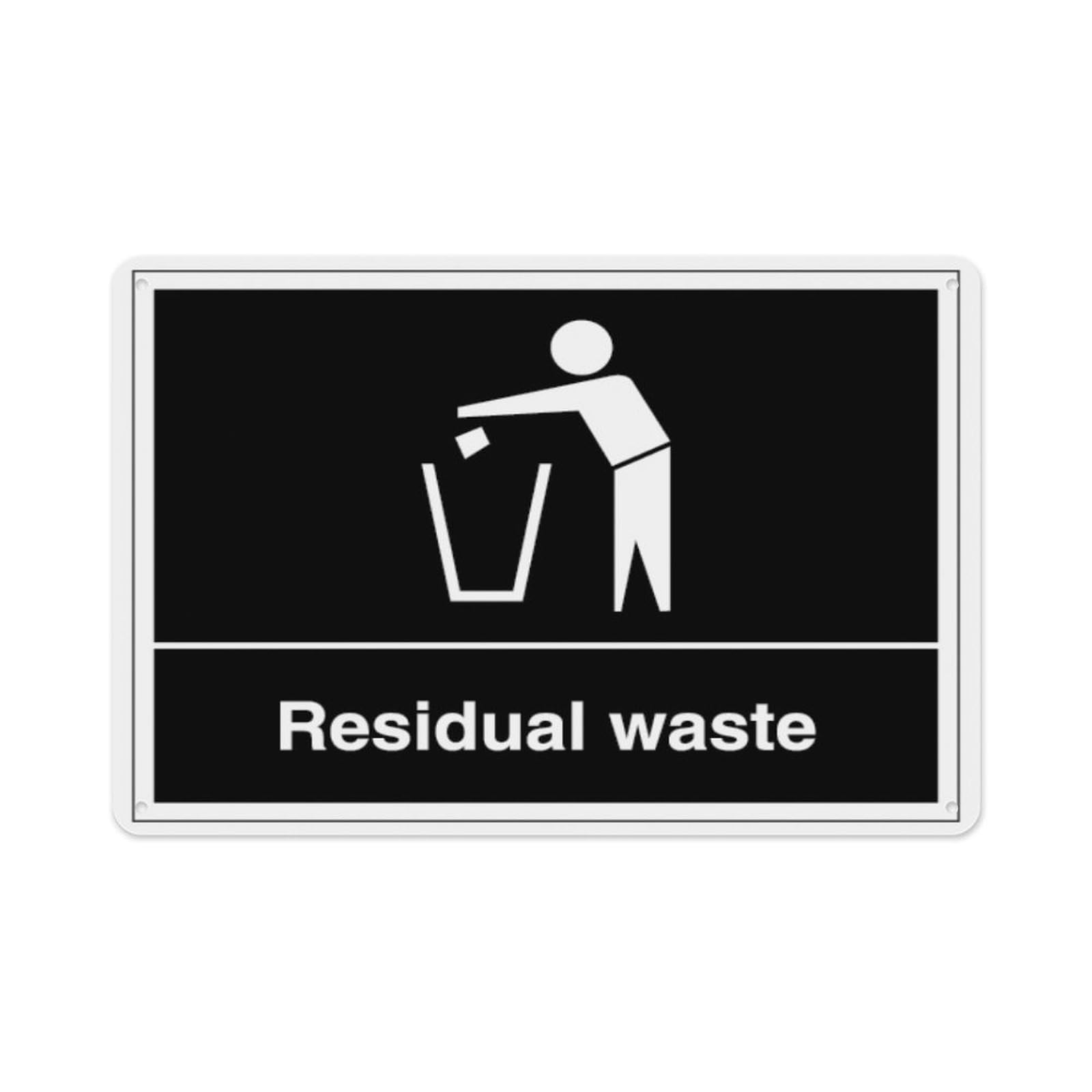 peiyeety Residual Waste Aluminum Tin Warning Signs For Home Outdoor Garden 8X12 Inches