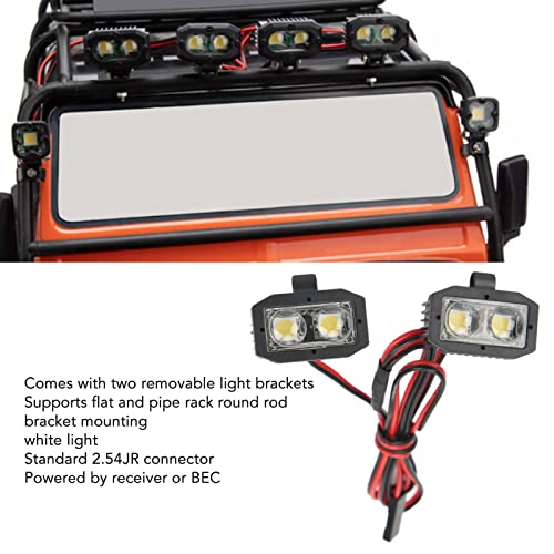 4 LED Białe Oświetlenie RC Reflektor, Złącze 2.54JR Zdejmowany Wspornik Reflektory DIY RC Spot Light dla 1/10 5 do 7,4V