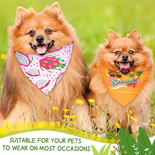 30 Pack Spring Summer Hawaii Dog Bandanas Soft Triangle Dog Scarfs Polyester Fruit Bandana Pet Costume Cute Triangle Scarf Bibs With Flowers Patterns For Small Medium Large Pets #TOP6