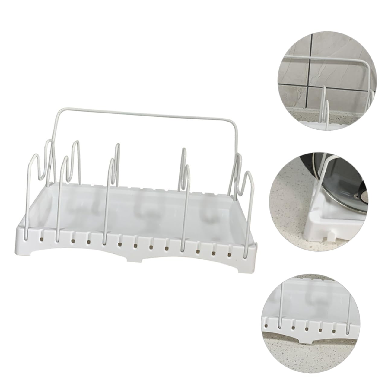 BESTYASH Porta Coperchi Regolabile da Cucina 1 Pezzo in Metallo e Plastico | Design a Scomparti Paratia Regolabile, Facile da Pulire, Adatto per Hotel e Feste