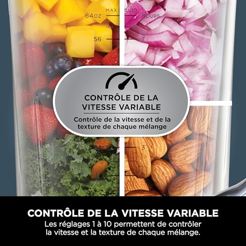Ninja Detect Power Blender Processor Pro 3-en-1, mixeur 1200W, bol à mélanger, lame malaxeur, gobelet individuel, récipient, pétrir, mixer, hacher et mélanger, noir, TB401EU – Image 4