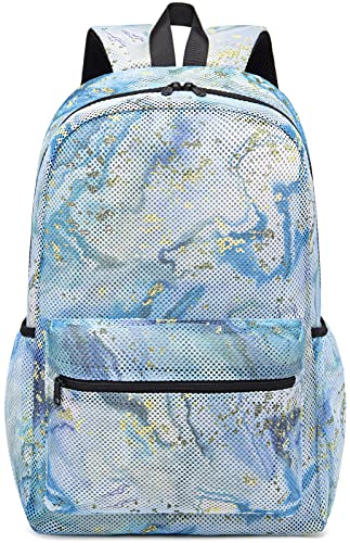 Bluboon Mesh Backpack Girls Kid Semi-Transparent School Bookbags See-Through Lightweight Waterproof Casual Daypack For Beach Gym Travel #TOP20