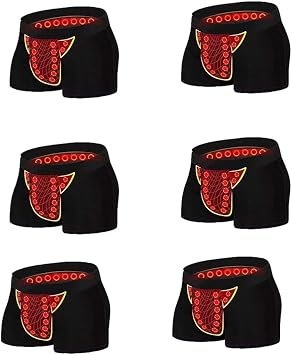 Mens Performance Underwear Magnetic Therapy Boxer Briefs Health Care Breathable Inner Pants 4/6 Pack Color 6 PCS, Size Large
