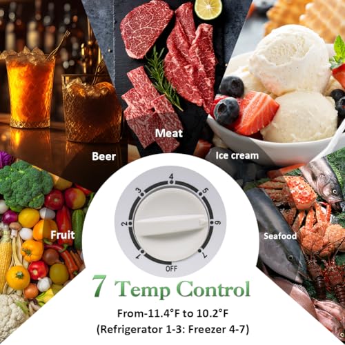 Image of Chest Freezer 4.2 Cubic Feet Deep Freezer with Removable Storage Basket 7 Adjustable Temperature Energy Saving, Super Quiet for Garage, Office, Kitchen, or Apartment