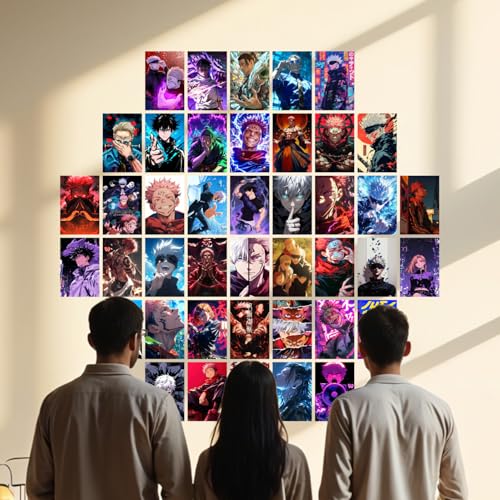 Image of Jujutsu Kaisen Manga Series Poster Set of 54 | 4x6 Inch Mini Poster Collage Kit | Yuji Itadori, Gojo Satoru, Sukuna, Megumi, Nobara | Jujutsu Kaisen Wall Decor for Anime Fans | Manga Poster Collection