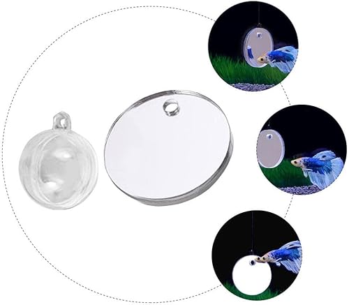 Miniatura 8 de Betta Mirror 1 Unidades Betta Espejo de Entrenamiento de Peces Juguetes Espejo Decoración Pecera Flotante Espejo de Pescado Espejo de Pescado Betta