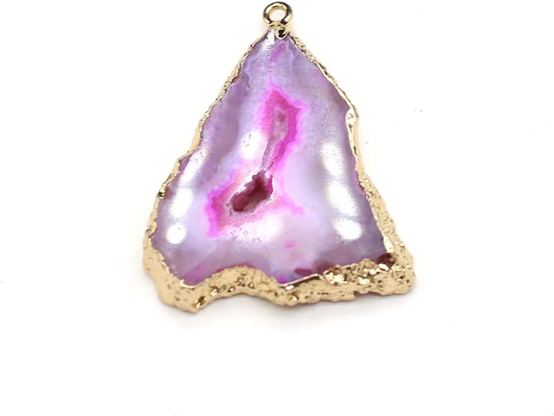 LHJ 4 Pcs Natural Stone Pendants Irregular Mixed Crystal Agate Stone Necklace Accessories Charms for Jewelry Making Bracelet Gift - Image 3