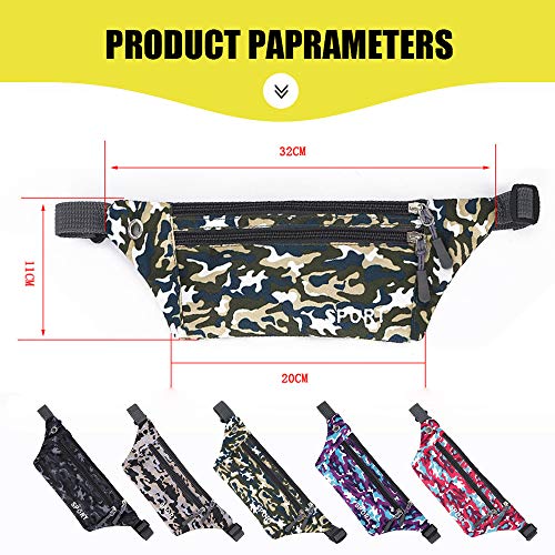 Pacote de cintura, Romacci Moda feminina camuflagem impressa pacote de cintura esportiva ao ar livre