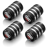 Fiuwrs Tire Valve Stem Cap Cover Fit for Audi Q3 Q5 Q7 S3 S4 S5 S6 S7 A3 A4 A5 A6 A7 A8 Belt O-Ring Seal Corrosion Resistant Tire Air Cover Car Accessories 4 Pc Black