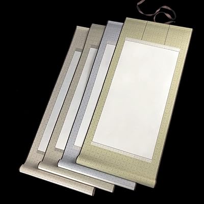 CA Society 4Pcs Japanese Scroll Blank Chinese Calligraphy Scroll Decorative Scroll Wall Hanging DIY Art Project Supply