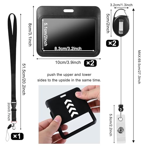 Image of Retractable ID Badge Holder with Breakaway Lanyard,Heavy Duty Badge Reel,Detachable Keychain, Cruise Ship Cards Holder,for Nurse Officer Teacher Security Staff Women Men(Purple Horizontal)