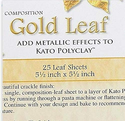 25 Sheets of 5.5''x5.5'' Imitation Gold Leaf Sheets for Metallic Leafing