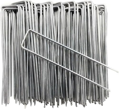 Image of Petgrow 6 Inch Garden Stakes Galvanized Landscape Staples,U-Type Staples