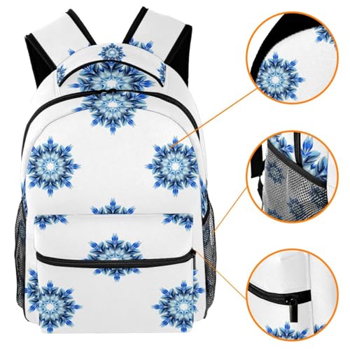 Sac à dos d'école bleu à fleurs 40cm pour filles et garçons