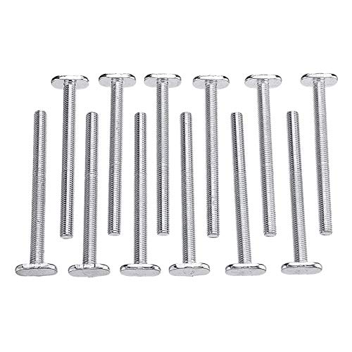 12Pcs Screw Bolt Fastener Tool M8X100mm Drop-in Stud T-Nut Sliding Bolt for 30 Series Miter Track Woodworking Tool - (Color: Silver)