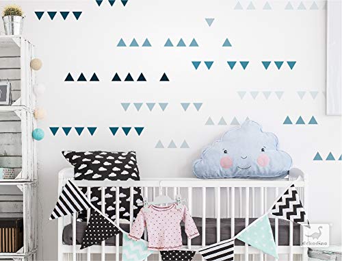 Dekodino® Adesivo murale triangoli petrolio set