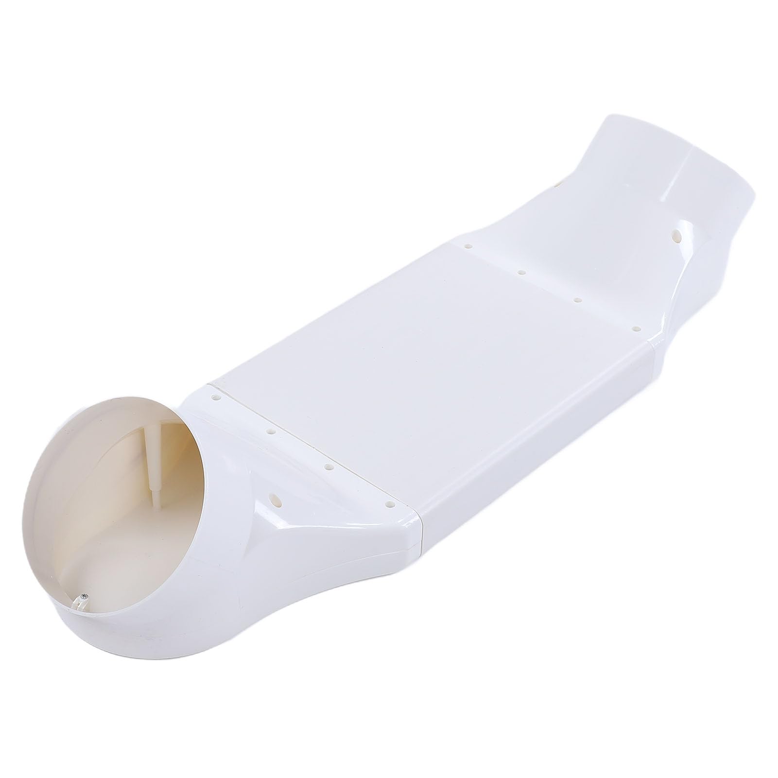 Eujgoov Zestaw Przejściowy Kanału ABS 200 Mm Adapter Kanału Okrągłego na Płaski do Systemu Odpowietrzającego Suszarki z oszczędnością Miejsca i konstrukcją Bez Wiertła