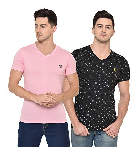 Image of Mack Jonney Men's Cotton Blended Regular Fit T-Shirts (Pack of 2)