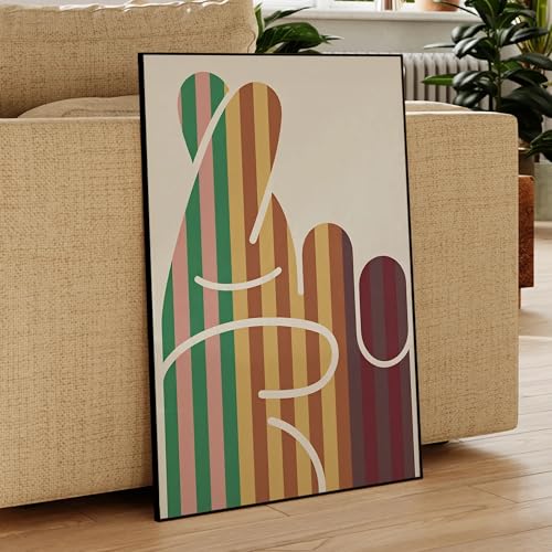 Impression sur toile Doigts croisés cadre 70x100 cm XINBAO poster moderne