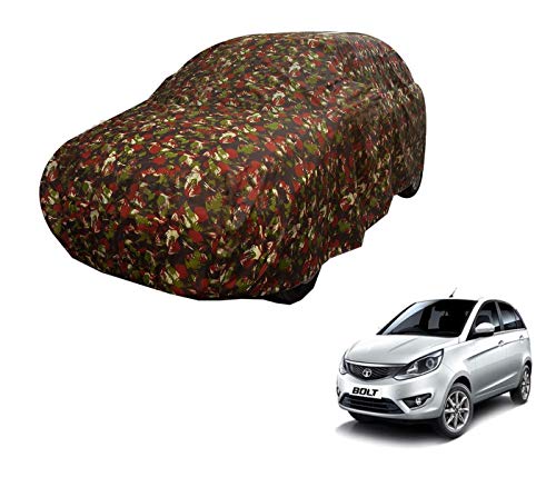 Image of Auto Hub Car Cover Compatible with Tata Bolt with Weather Proof, Triple Stitched, Bolt Car Cover Jungle Look