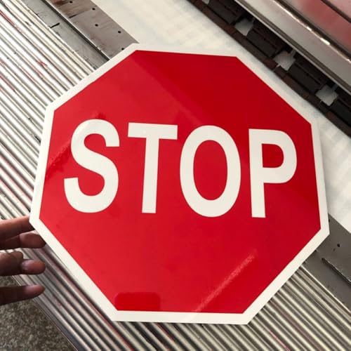 Señal STOP de aluminio reflectante HOMSFOU para seguridad vial 7