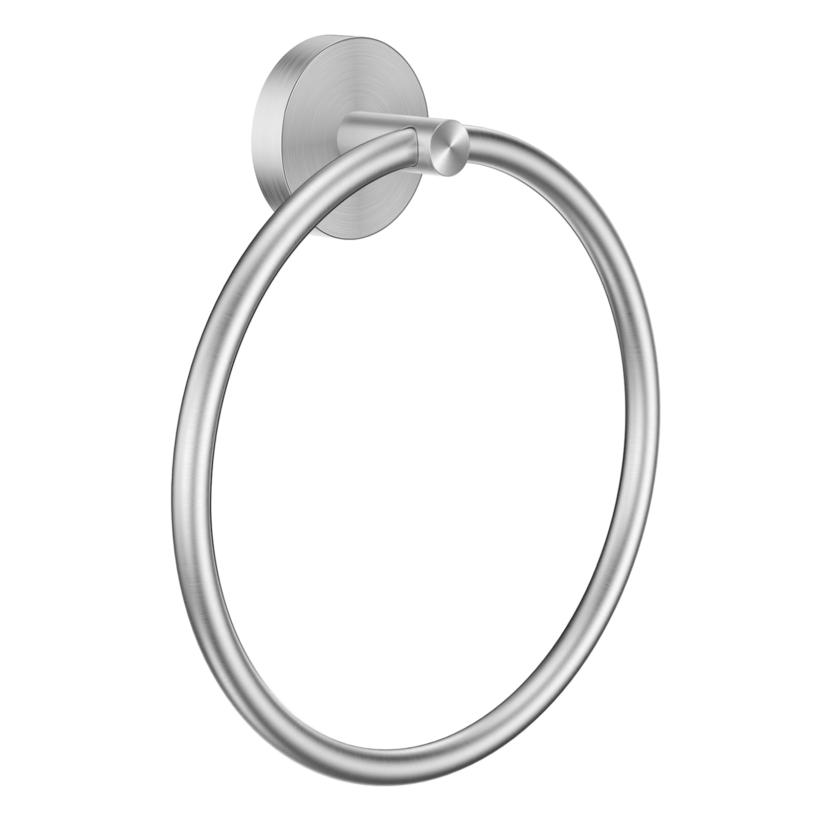 Hand Towel Holder Screw-in Brushed Nickel Towel Ring for Bathroom Wall Stainless Steel Towel Hanger Round Towel Racks for Bathroom Decor and Accessories