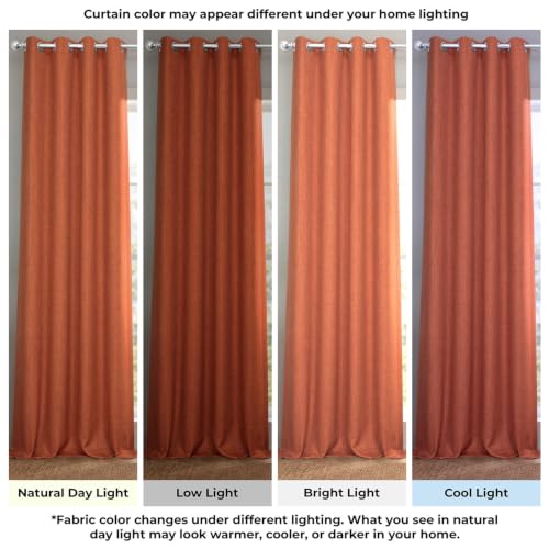 Image of HPD Half Price Drapes Grommet Linen Curtains 84 Inches Long Room Darkening Curtains for Bedroom & Living Room (1 Panel), 50W x 84L, Desert Orange