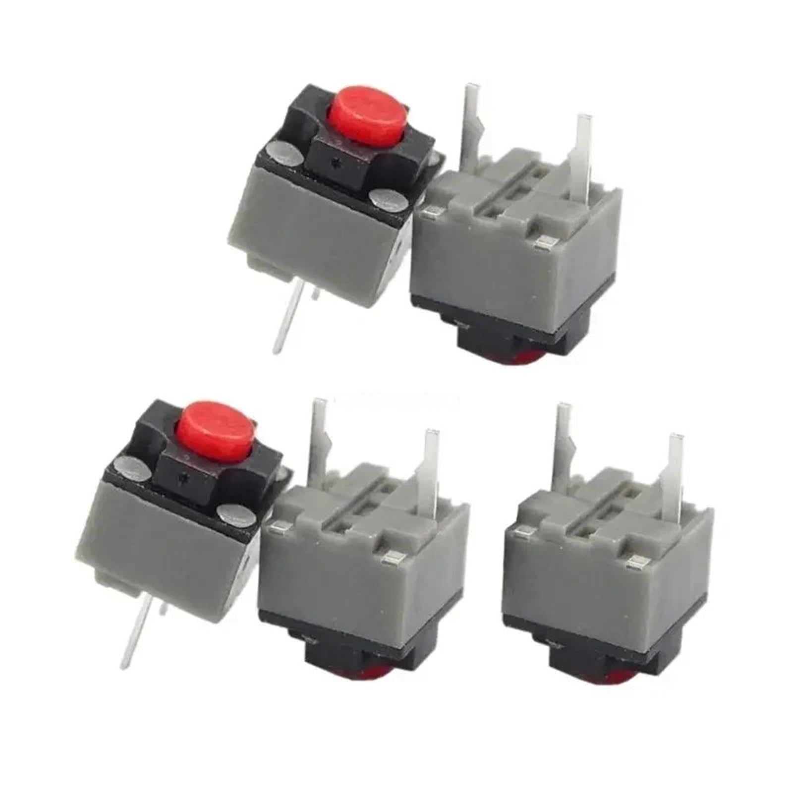 5 sztuk kwadratowy przycisk wyciszenia 6x6x7,3mm, przełącznik myszy, części naprawcze, prostokątna wymiana przełącznika (czerwony)