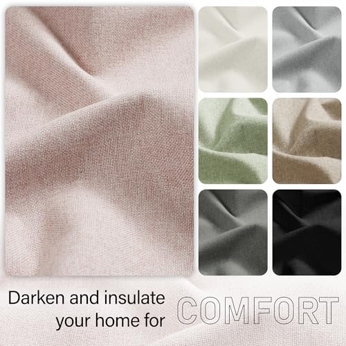 Jubilantex Pale Pink Pinch Pleated Full Blackout Curtains 84 Inches Long for Bedroom Girls Room Faux Linen Curtains Thermal Insulated Window Treatments Set with Hooks, 40" Wide, Pink 2 Panels by Jubilantex - Used condition - Image 6