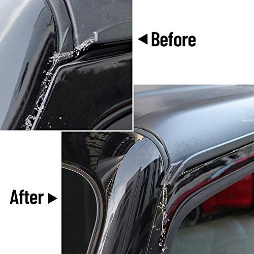 Z8LED Rain Gutter Extension,Hardtop Rain Diverter ABS Drip Rail Extension Rain Gutter Exterior Accessories Compatible with Jeep Wrangler 2018-2020 JL JLU Gladiator JT (Included Glue) - Thumbnail 3