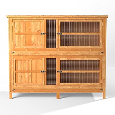 4ft Chartwell 2 Tier Rabbit Hutch | Perfect for keeping Rabbits and Guinea Pigs separate | Outdoor & Indoor Rabbit Hutch for 2 Rabbits Or Guinea Pigs | The Biggest 4ft Hutch On Amazon