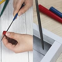 Vista 8 de Juego de 5 limas de agujas con funda de cuero sintético, incluye lima plana, cuadrada, triangular, redonda y semicircular para metal, joyería