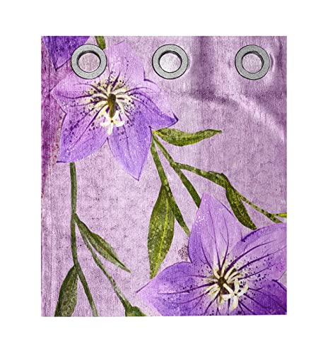 Image of Lush Decor Polyester Floral Grommet Window Curtain, 5 Feet, Lavender, Pack of 2