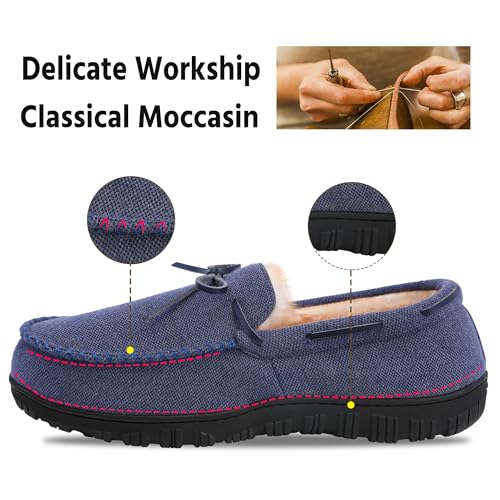 Image of MIXIN Mens Slippers Indoor Outdoor Memory Foam House Shoes Anti-Slip Moccasins Slippers for Men