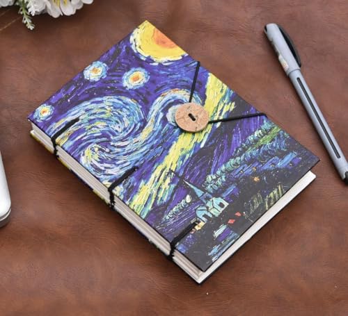 Image of Handmade Recycled Paper Journal & Diary - 5x7 inches | 144 Pages Eco-Friendly Notebook with Elastic Closure | Hand-Stitched by Local Artisans