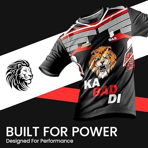 Image of Kabaddi Jersey for Boys & Men | Quick-Dry Stretchable Sports T-Shirt for Practice & Match Wear | Lightweight Durable & Breathable Fabric | Vibrant Team Colors