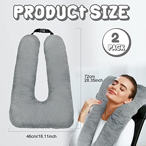 Almohadas de viaje para auto cuello y cuerpo 2 pcs gris miniatura 2